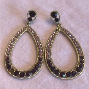 Purple and Lavender Crystal Earrings